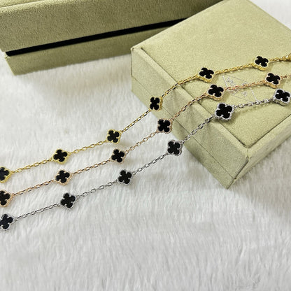 [Vintora]CLOVER 6 MOTIF  ONYXS BRACELET-w