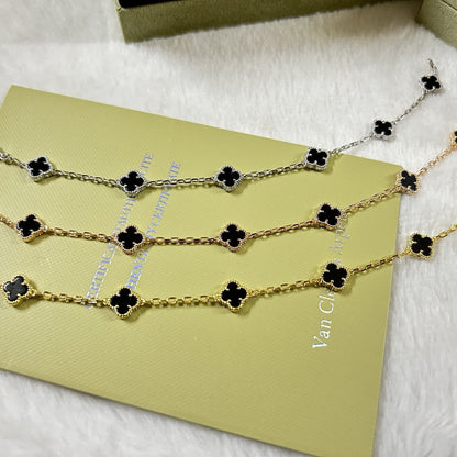 [Vintora]CLOVER 6 MOTIF  ONYXS BRACELET-w
