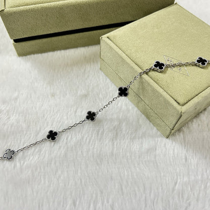 [Vintora]CLOVER 6 MOTIF  ONYXS BRACELET-w