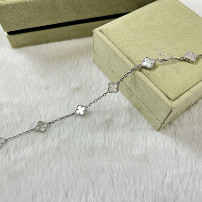 [Vintora]CLOVER 6 MOTIF WHITE MOP BRACELET-w