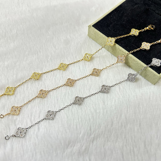 [Vintora]CLOVER 6 MOTIF DIAMOND BRACELET