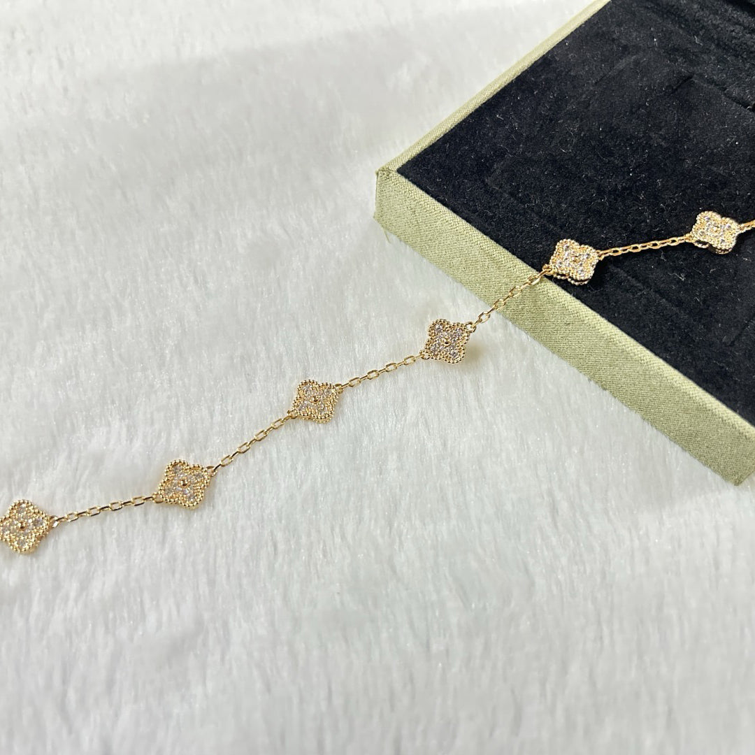 [Vintora]CLOVER 6 MOTIF DIAMOND BRACELET