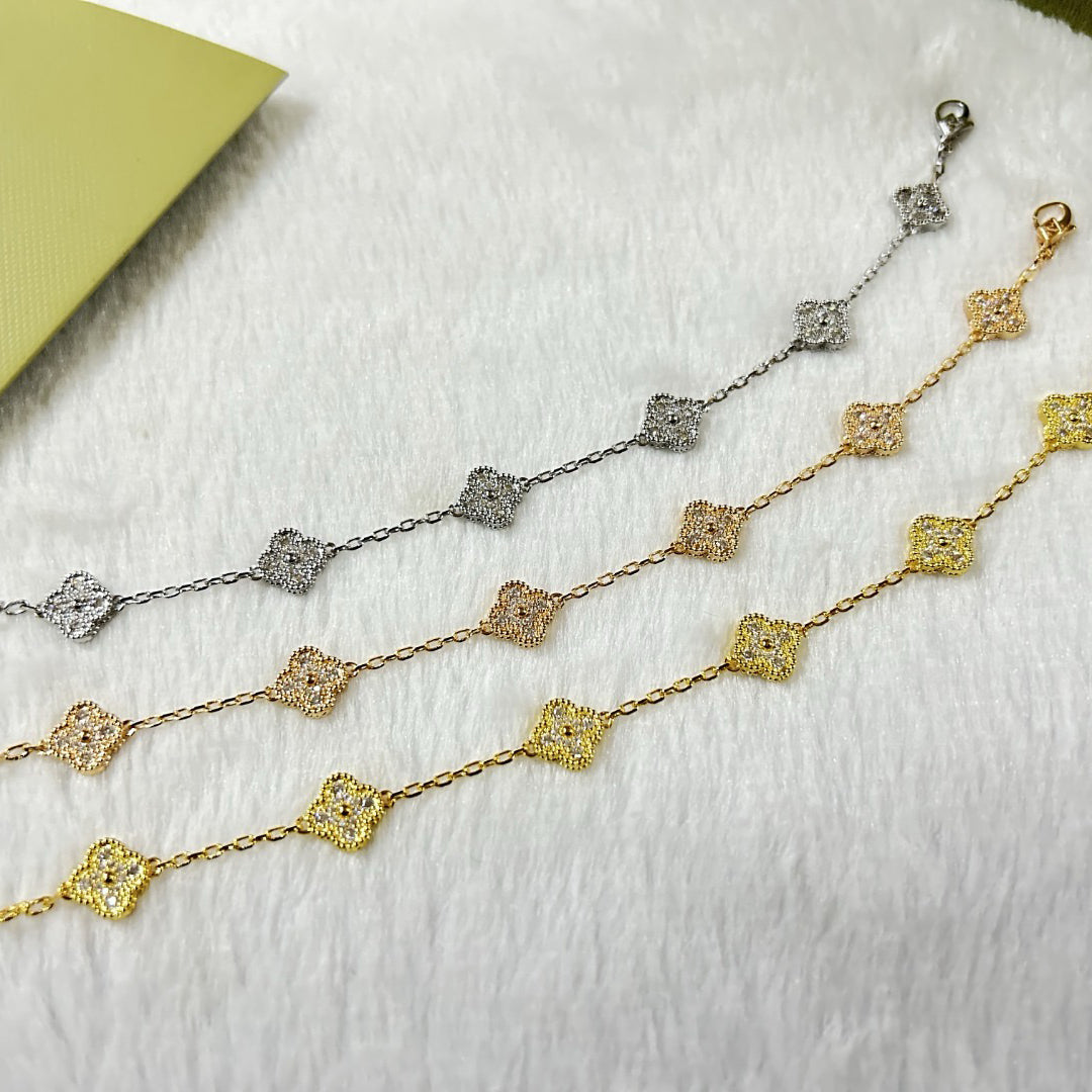 [Vintora]CLOVER 6 MOTIF DIAMOND BRACELET