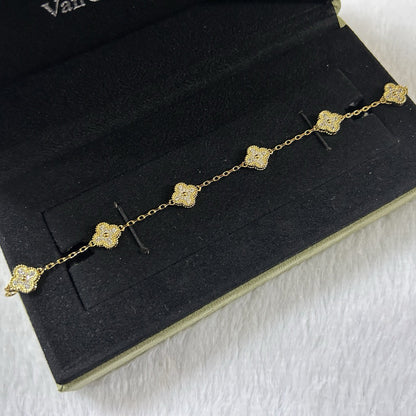 [Vintora]CLOVER 6 MOTIF DIAMOND BRACELET