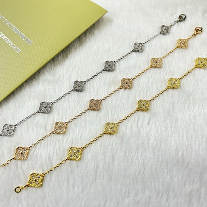 [Vintora]CLOVER 6 MOTIF DIAMOND BRACELET