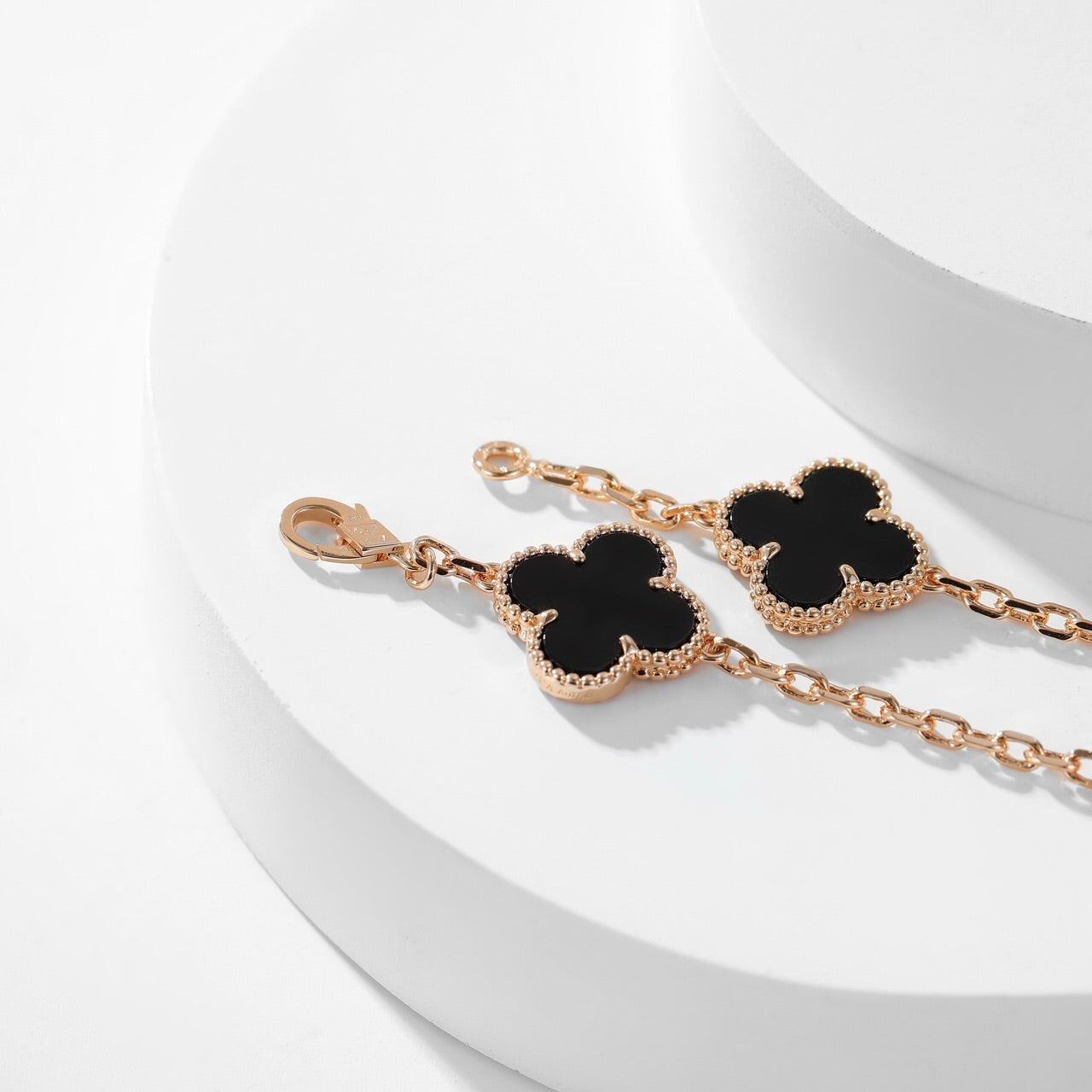 [Vintora]CLOVER 10 MOTIFS ONYX NECKLACE