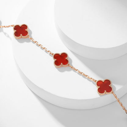 [Vintora]CLOVER 10 MOTIFS CARNELIAN NECKLACE
