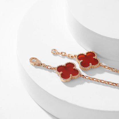 [Vintora]CLOVER 10 MOTIFS CARNELIAN NECKLACE