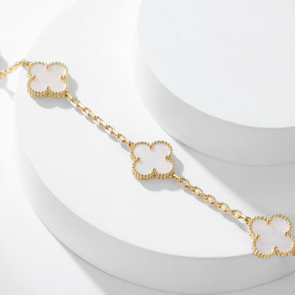 [Vintora]CLOVER 10 MOTIFS WHITE MOTHER OF PEARL NECKLACE