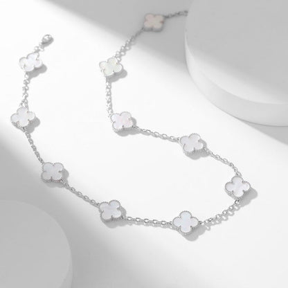 [Vintora]CLOVER 10 MOTIFS WHITE MOTHER OF PEARL NECKLACE