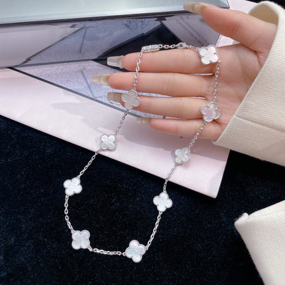 [Vintora]CLOVER 10 MOTIFS WHITE MOTHER OF PEARL NECKLACE