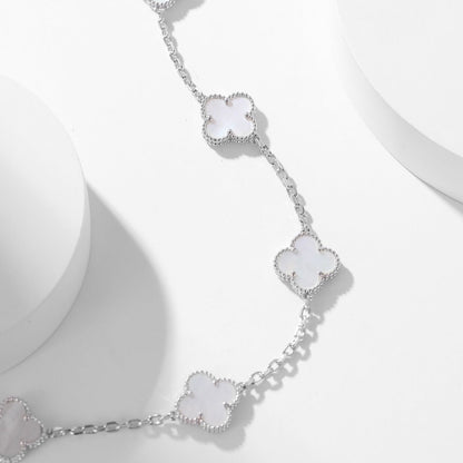 [Vintora]CLOVER 10 MOTIFS WHITE MOTHER OF PEARL NECKLACE