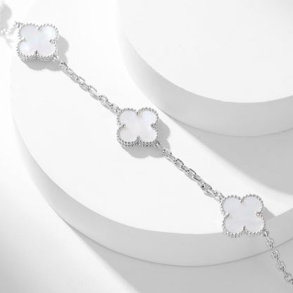 [Vintora]CLOVER 10 MOTIFS WHITE MOTHER OF PEARL NECKLACE