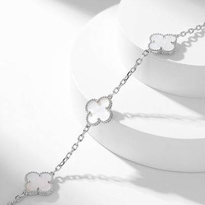 [Vintora]CLOVER 10 MOTIFS WHITE MOTHER OF PEARL NECKLACE