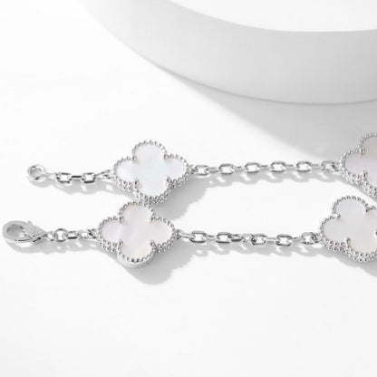 [Vintora]CLOVER 10 MOTIFS WHITE MOTHER OF PEARL NECKLACE