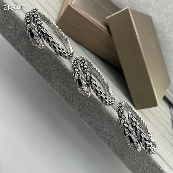 [Vintora]NEW OBSIDIAN & DIAMOND SERPENT BRACELET