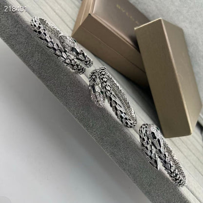 [Vintora]NEW OBSIDIAN & DIAMOND SERPENT BRACELET