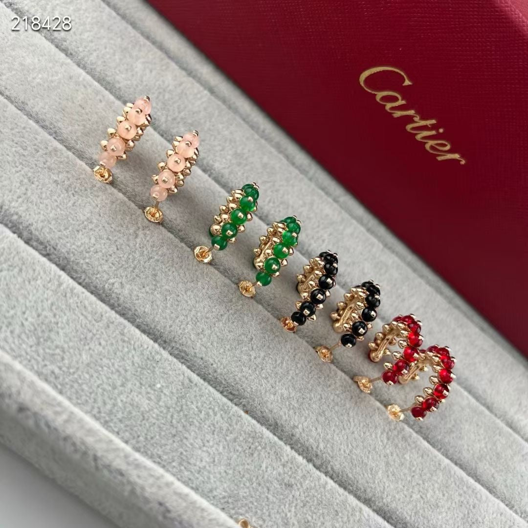 [Vintora]NEW COLORED GEMSTONE COLLECTION SMALL HOOP EARRINGS