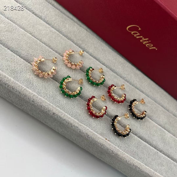 [Vintora]NEW COLORED GEMSTONE COLLECTION SMALL HOOP EARRINGS