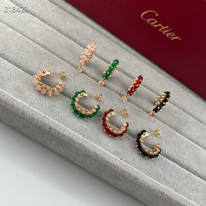 [Vintora]NEW COLORED GEMSTONE COLLECTION SMALL HOOP EARRINGS