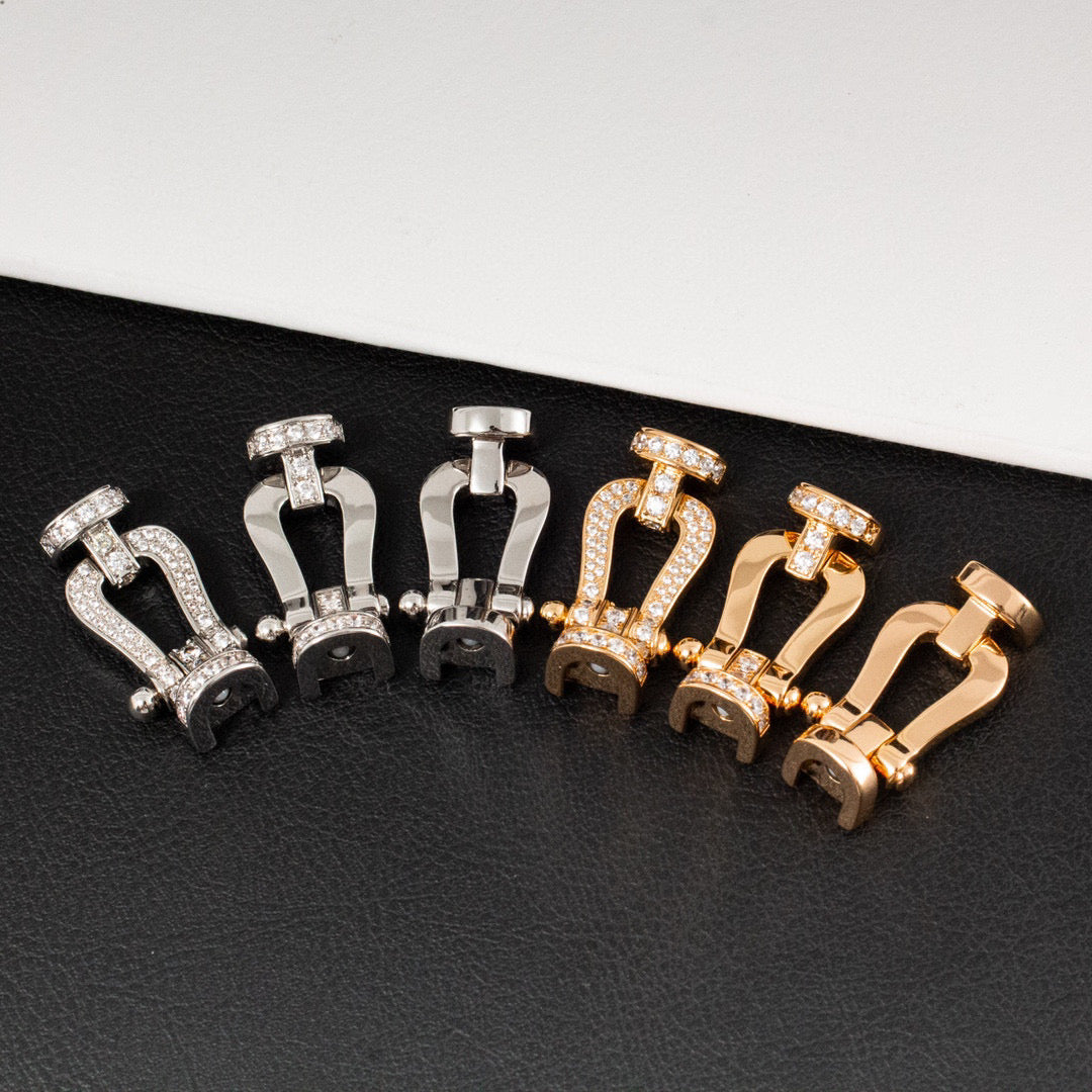 [Vintora]FORCE LARGE HORSESHOE HALF DIAMOND BRACELET GOLD