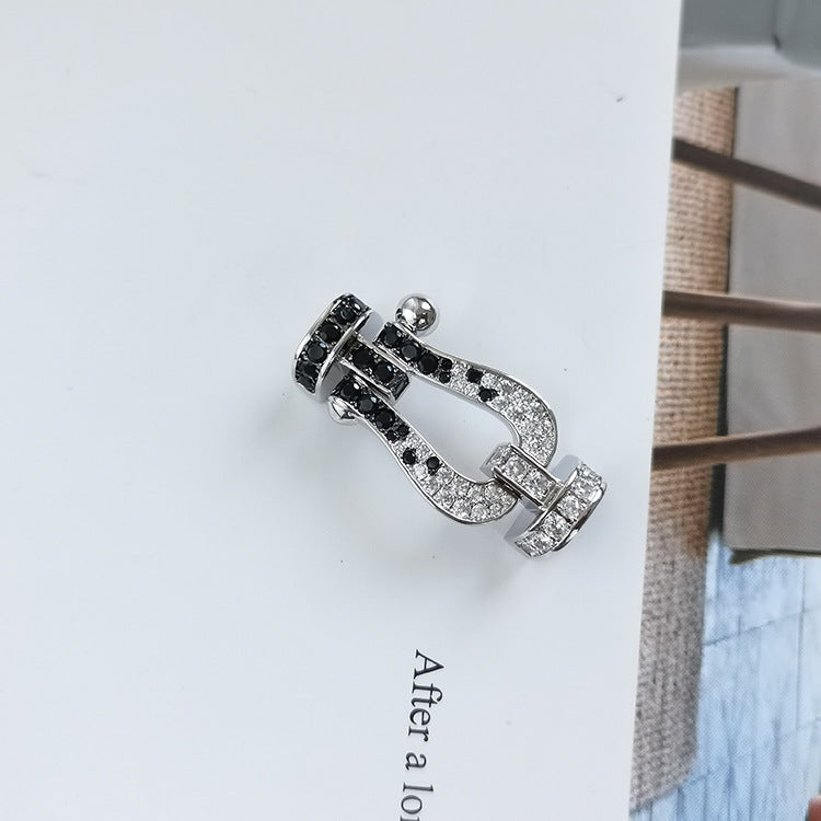 [Vintora]FORCE LARGE HORSESHOE BLACK WHITE DIAMOND BRACELET Vintora GOLD