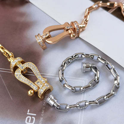 [Vintora]FORCE LARGE HORSESHOE CLASP  METAL BRACELET