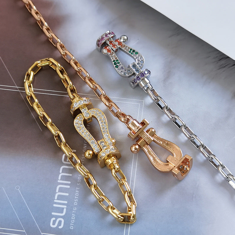 [Vintora]FORCE LARGE HORSESHOE CLASP  METAL BRACELET
