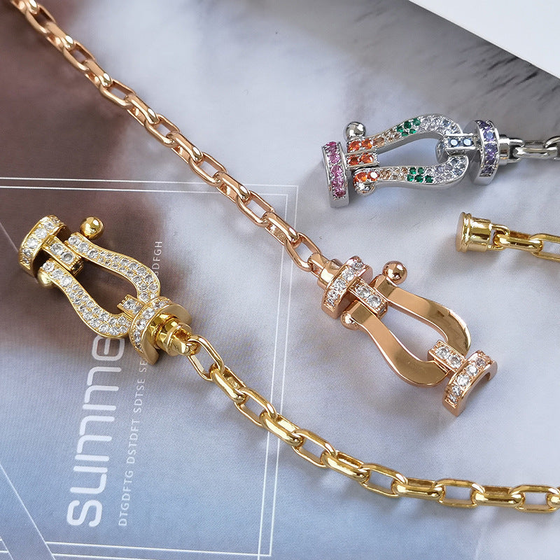 [Vintora]FORCE LARGE HORSESHOE CLASP  METAL BRACELET