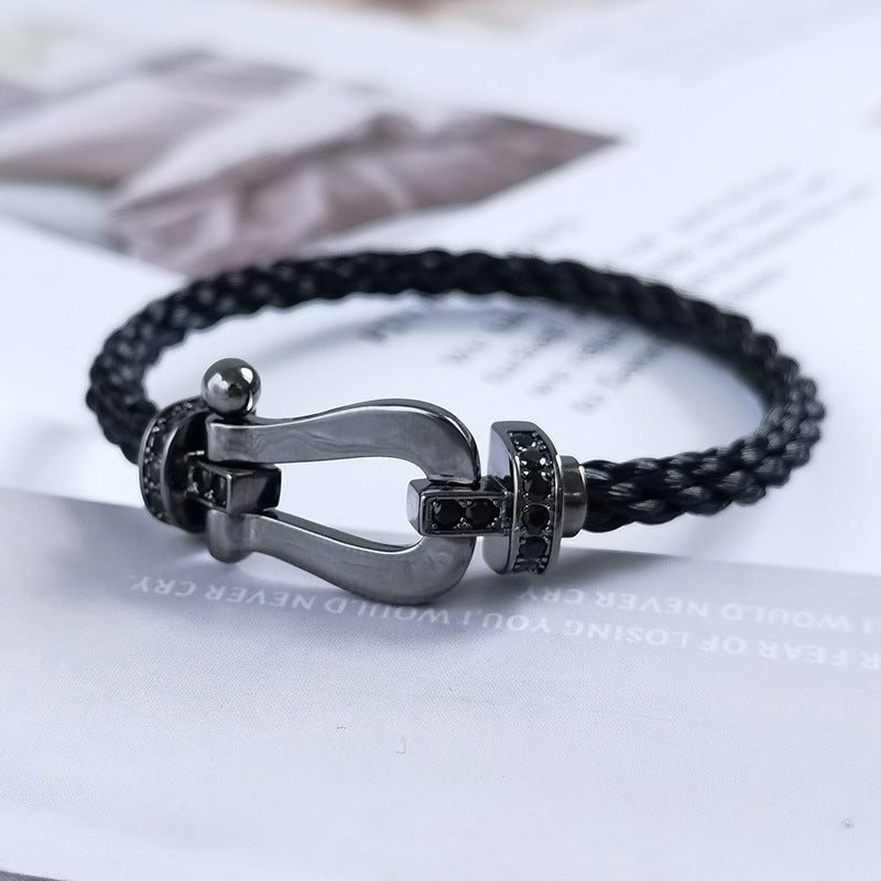[Vintora]FORCE LARGE SERIES HORSESHOE BLACK SAMURAI BRACELET