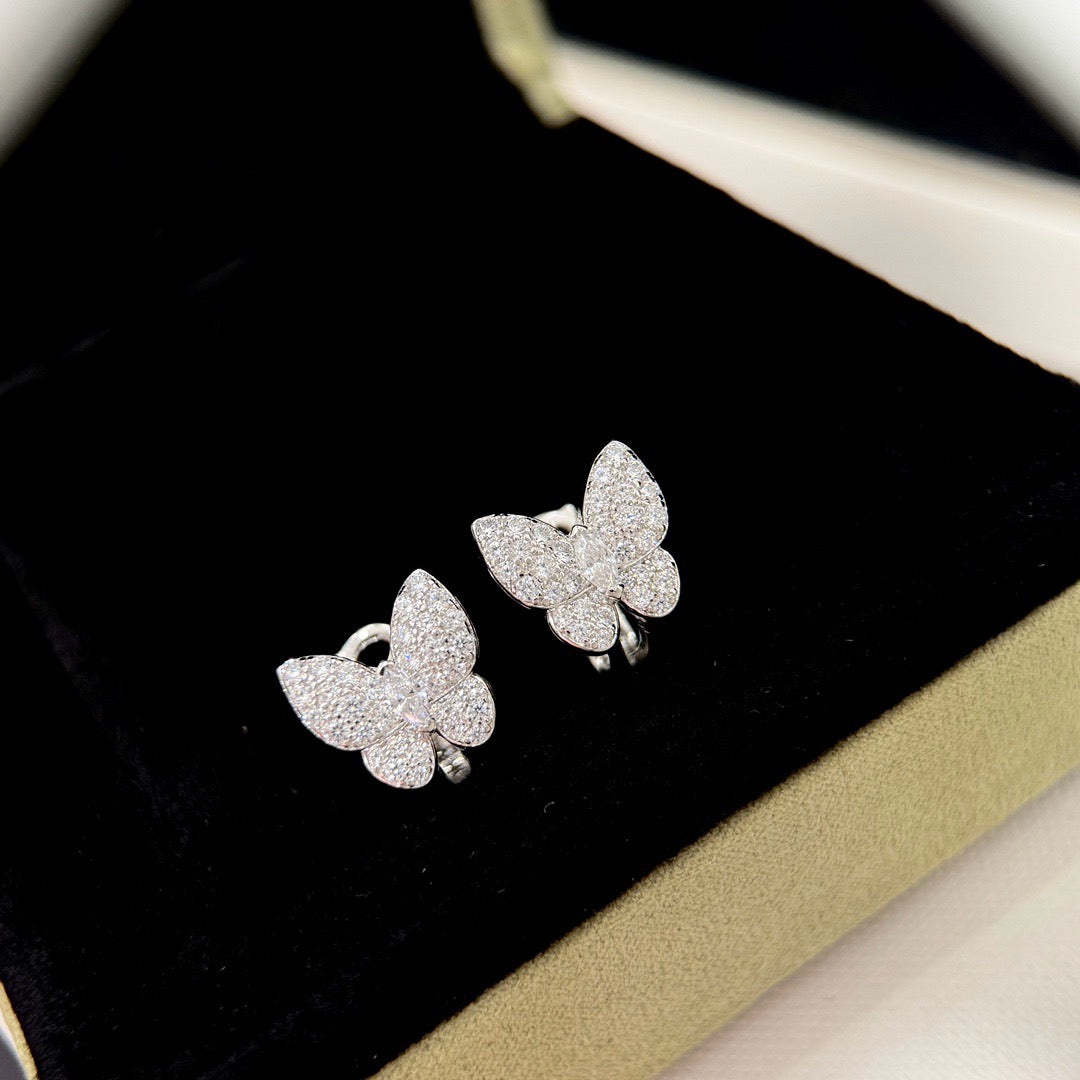 [Vintora]BUTTERFLY ALL DIAMOND EARRINGS