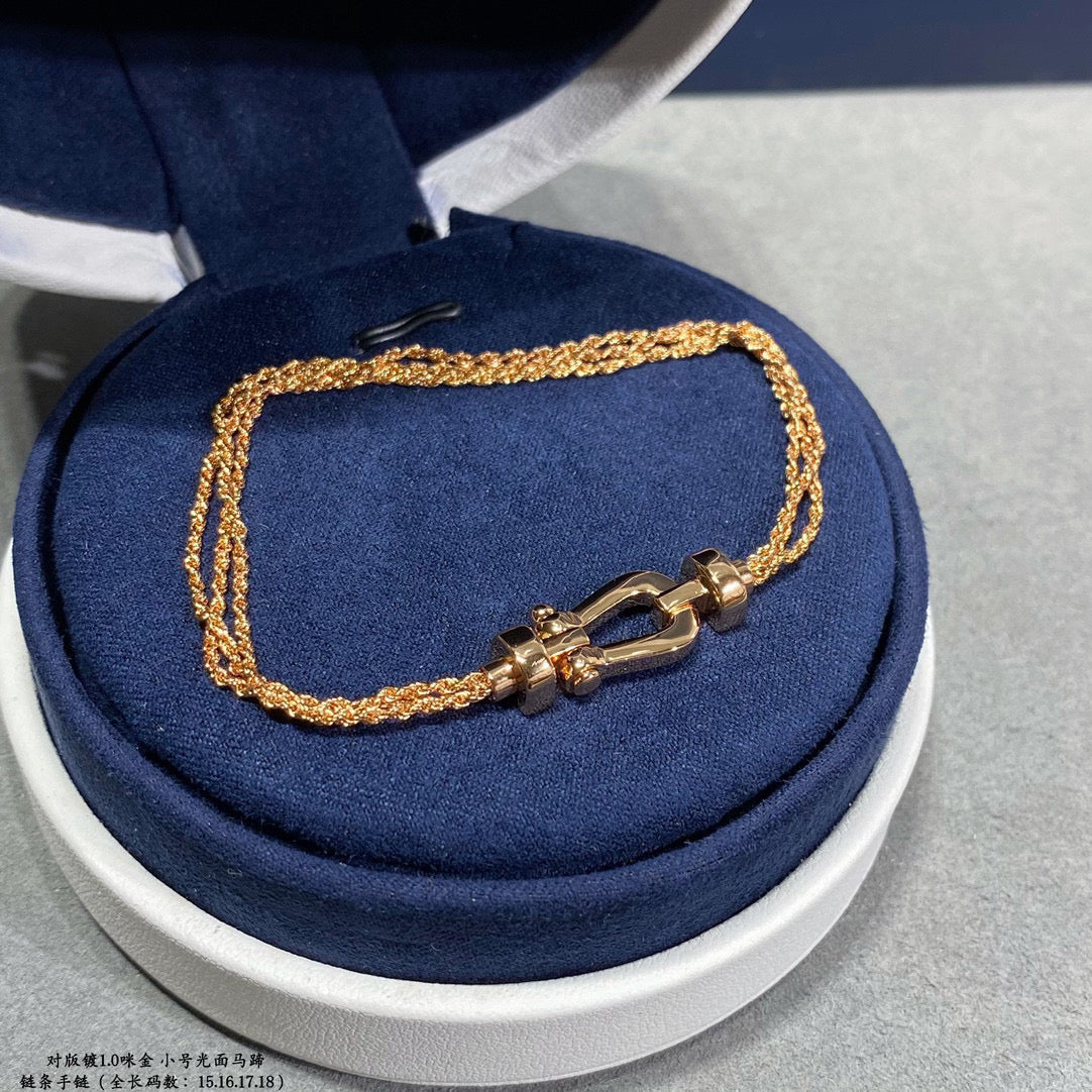 [Vintora]FORCE SMALL HORSESHOE  DIAMOND CHAIN ROPE BRACELET