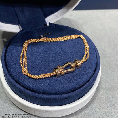 [Vintora]FORCE SMALL HORSESHOE  DIAMOND CHAIN ROPE BRACELET