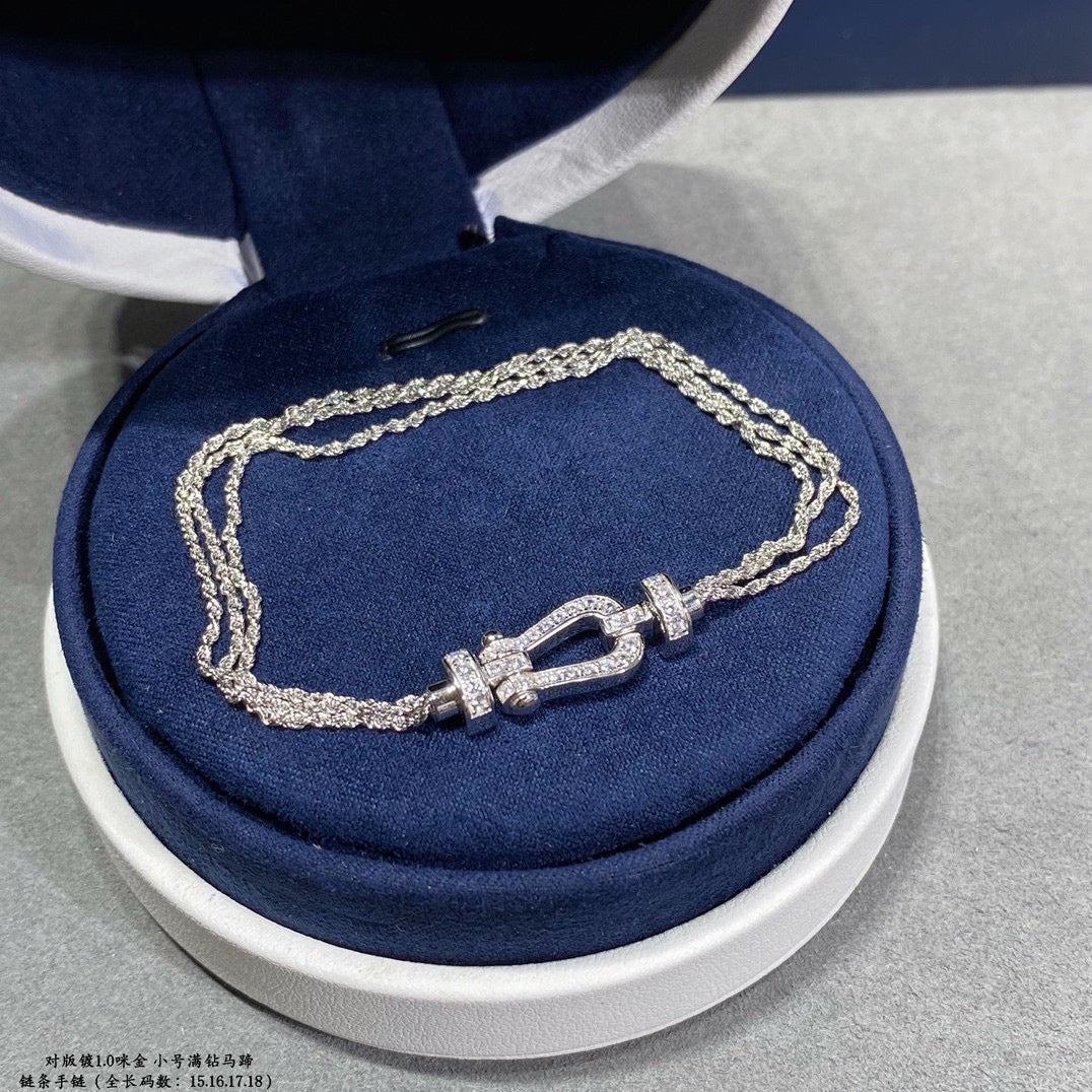 [Vintora]FORCE SMALL HORSESHOE  DIAMOND CHAIN ROPE BRACELET