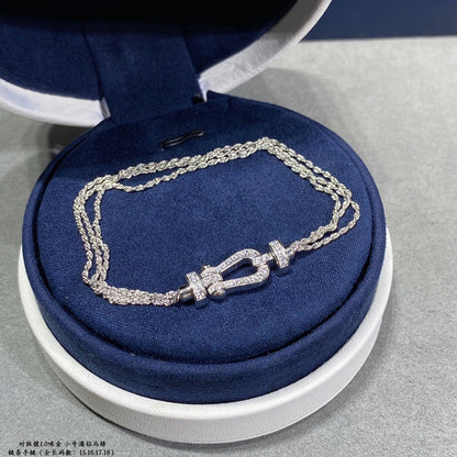 [Vintora]FORCE SMALL HORSESHOE  DIAMOND CHAIN ROPE BRACELET