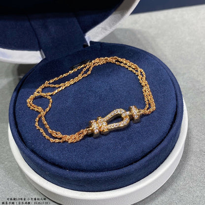 [Vintora]FORCE SMALL HORSESHOE  DIAMOND CHAIN ROPE BRACELET