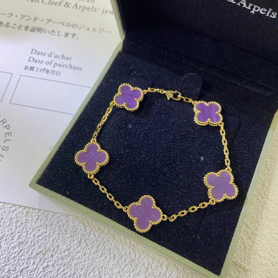 [Vintora] CLOVER 5 MOTIF VIOLET BRACELET COLLECTION