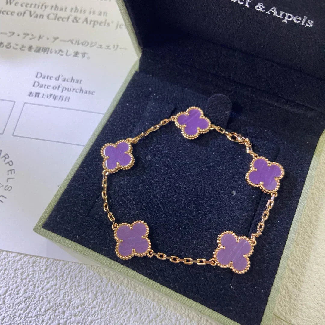 [Vintora] CLOVER 5 MOTIF VIOLET BRACELET COLLECTION