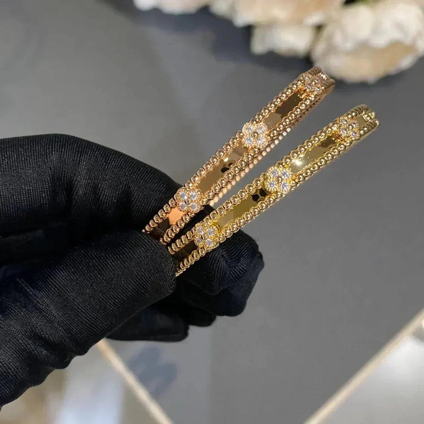 [Vintora]CLOVER BRACELET 4MM DIAMONDS