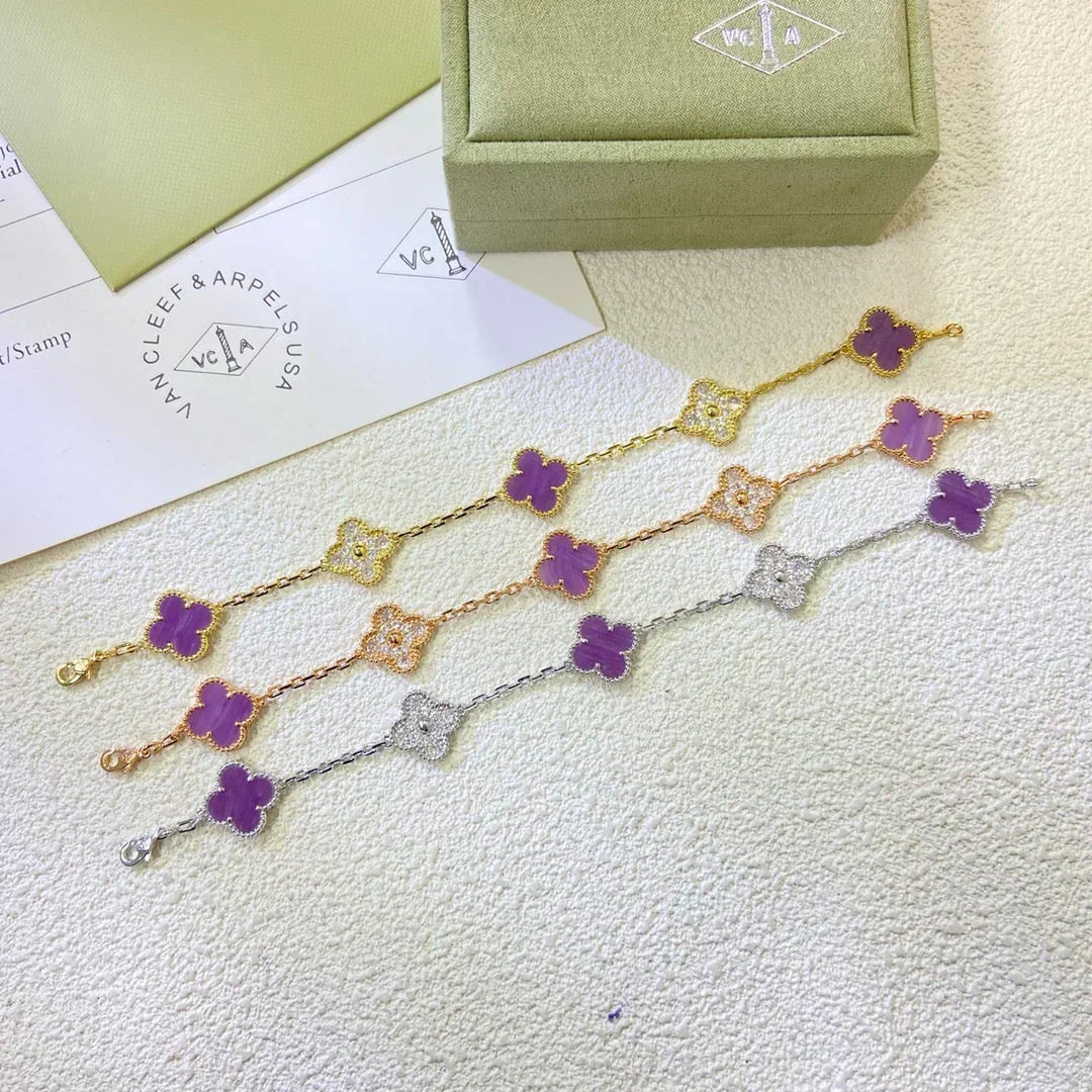 [Vintora] CLOVER 5 MOTIF VIOLET BRACELET COLLECTION