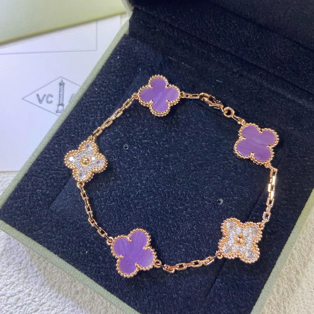 [Vintora] CLOVER 5 MOTIF VIOLET BRACELET COLLECTION