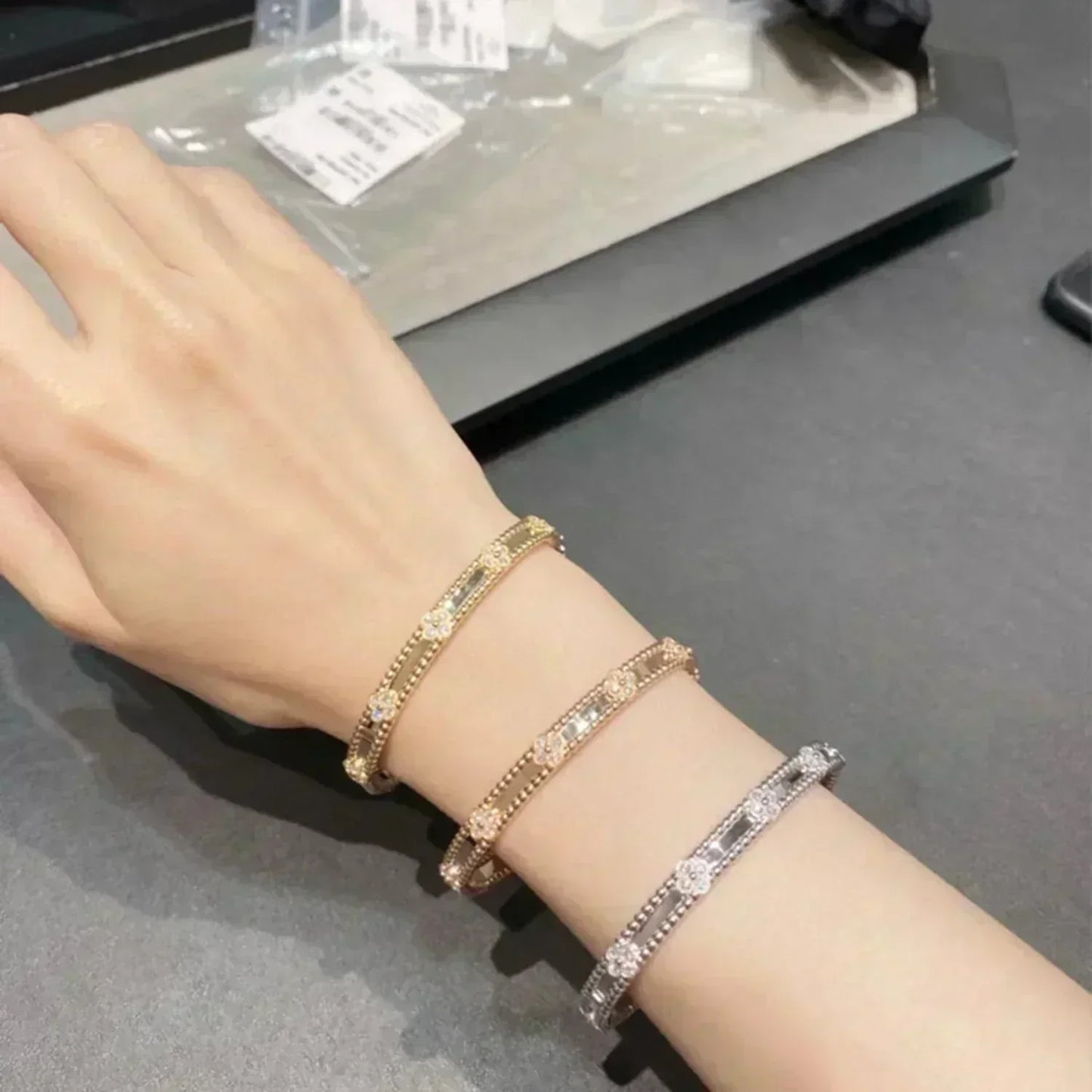 [Vintora]CLOVER BRACELET 4MM DIAMONDS