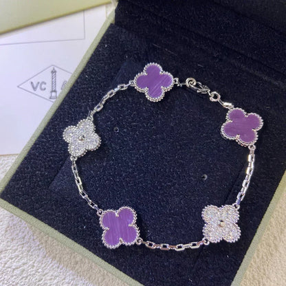 [Vintora] CLOVER 5 MOTIF VIOLET BRACELET COLLECTION