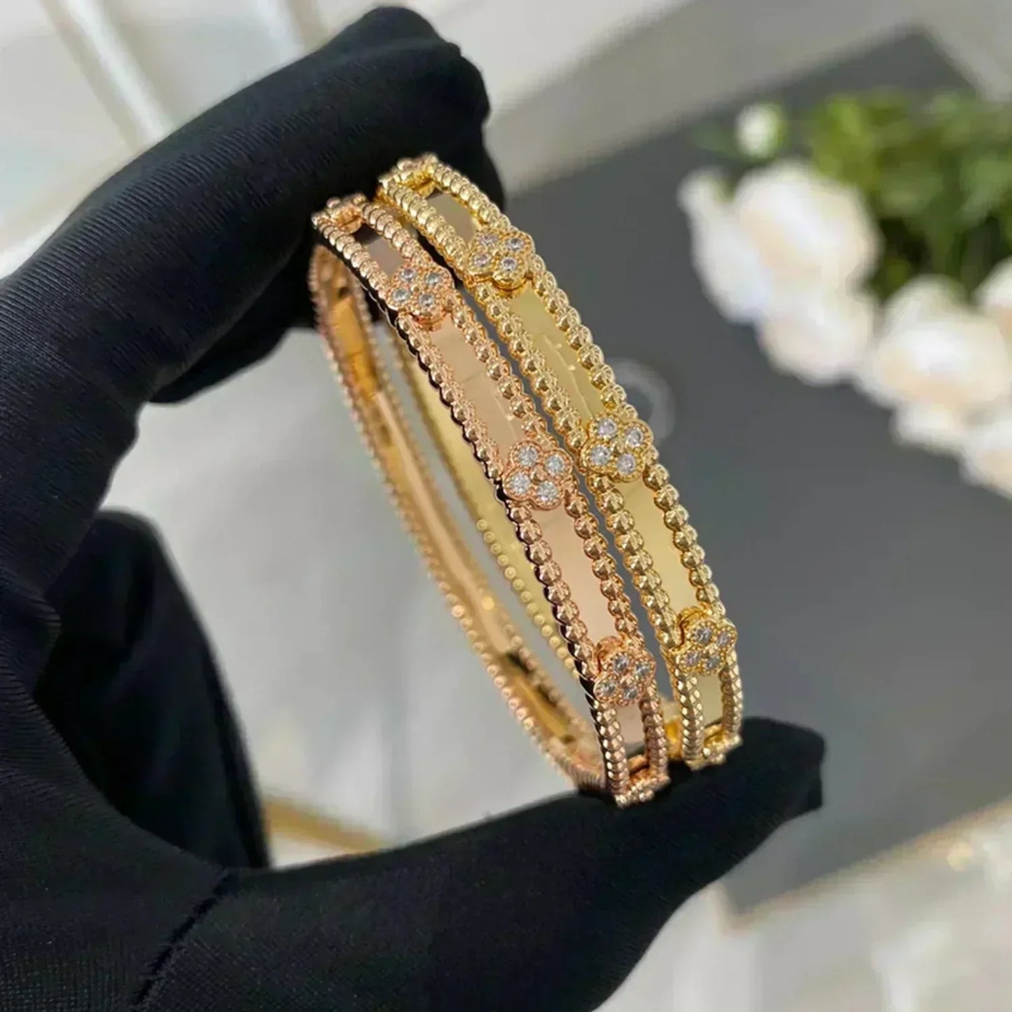 [Vintora]CLOVER BRACELET 4MM DIAMONDS