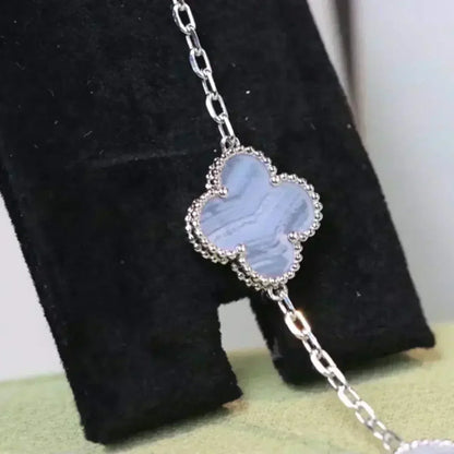 [Vintora] CLOVER 5 MOTIF PURPLE CHALCEDONY BRACELET COLLECTION