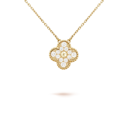 [Vintora]CLOVER 15MM DIAMOND SINGLE FLOWER NECKLACE