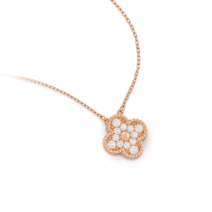 [Vintora]CLOVER 15MM DIAMOND SINGLE FLOWER NECKLACE
