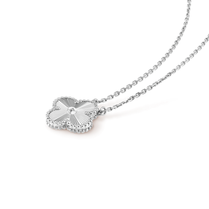[Vintora]CLOVER 15MM LASER NECKLACE SILVER