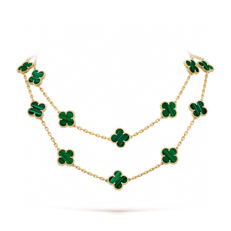 [Vintora]CLOVER 20 MOTIFS MALACHITE GOLD