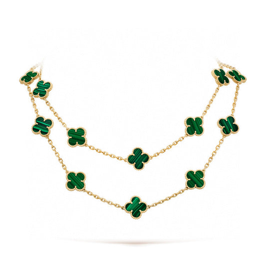 [Vintora]CLOVER 20 MOTIFS MALACHITE GOLD